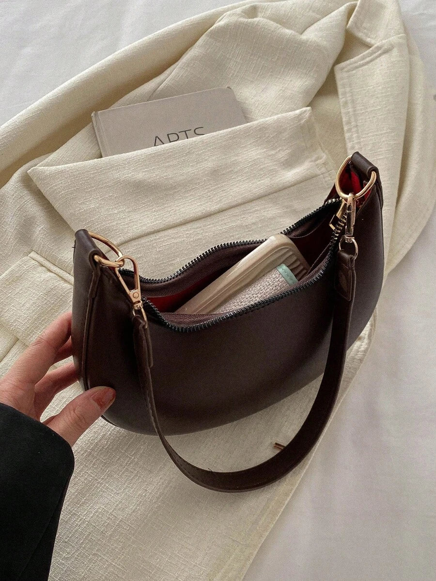 Irene – Minimalist & Chic Crescent PU Leather Shoulder Bag