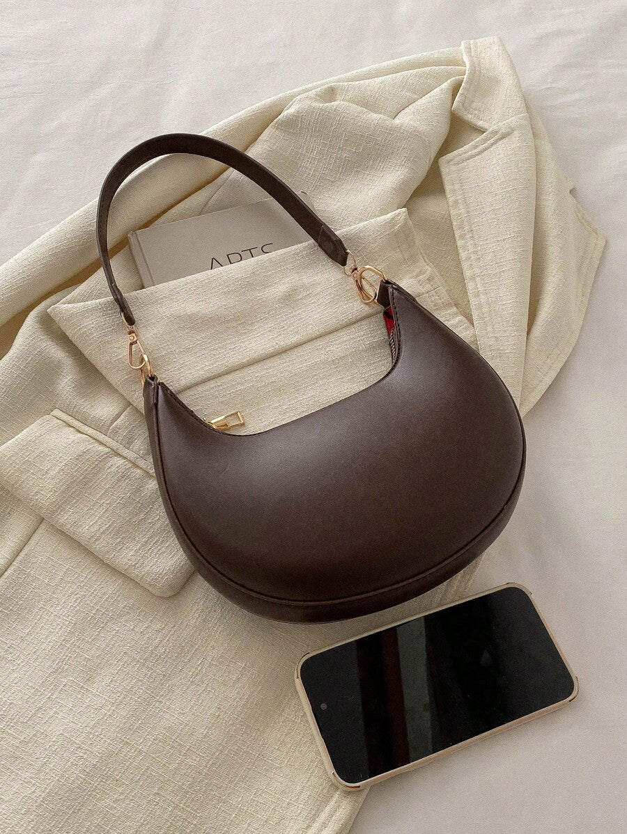 Irene – Minimalist & Chic Crescent PU Leather Shoulder Bag