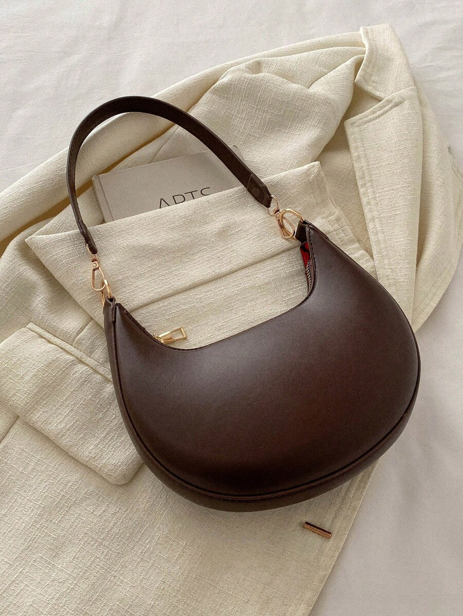 Irene – Minimalist & Chic Crescent PU Leather Shoulder Bag
