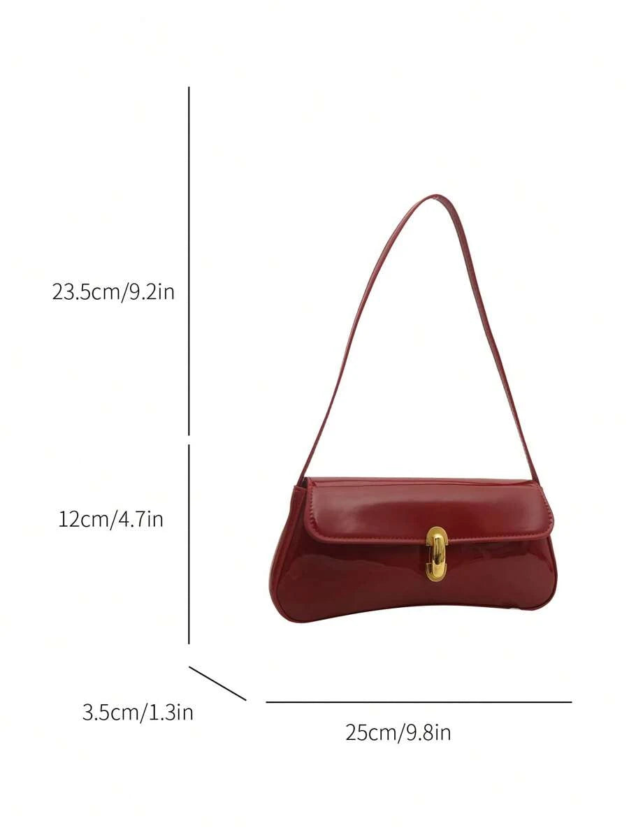 Irene – Retro Flap Accent Faux Leather Shoulder Bag
