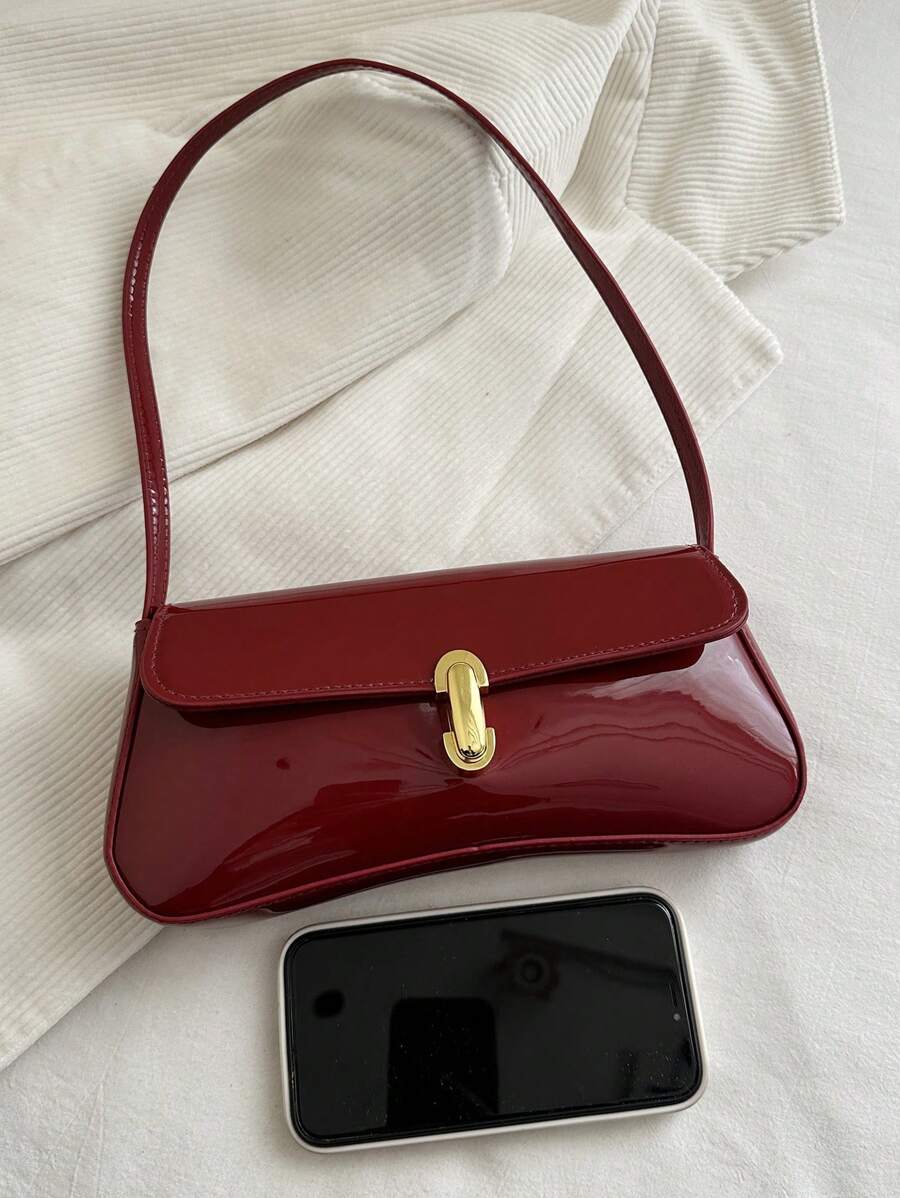 Irene – Retro Flap Accent Faux Leather Shoulder Bag