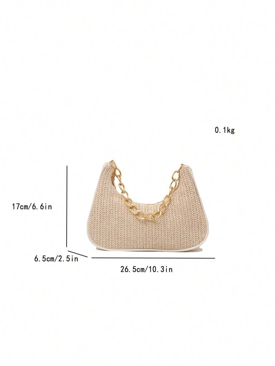Irene – Versatile Crescent Straw Shoulder Bag