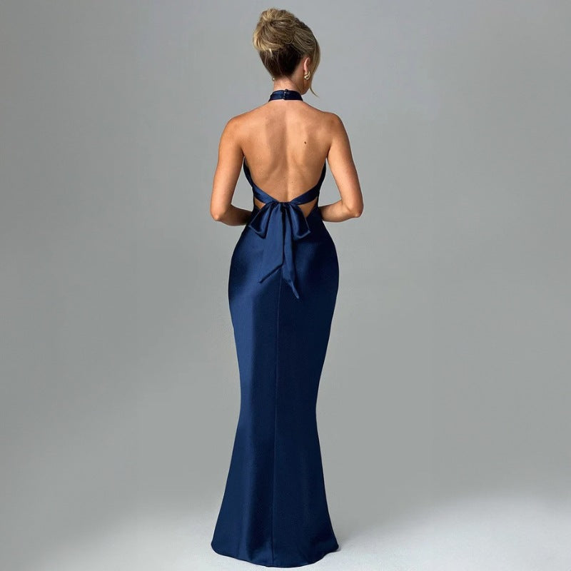 Backless Sleeveless Maxi Dress with Lace-Up Design | Ideal for Summer
