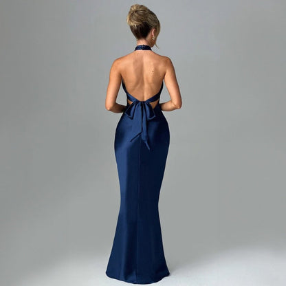 Backless Sleeveless Maxi Dress with Lace-Up Design | Ideal for Summer