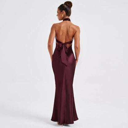 Backless Sleeveless Maxi Dress with Lace-Up Design | Ideal for Summer