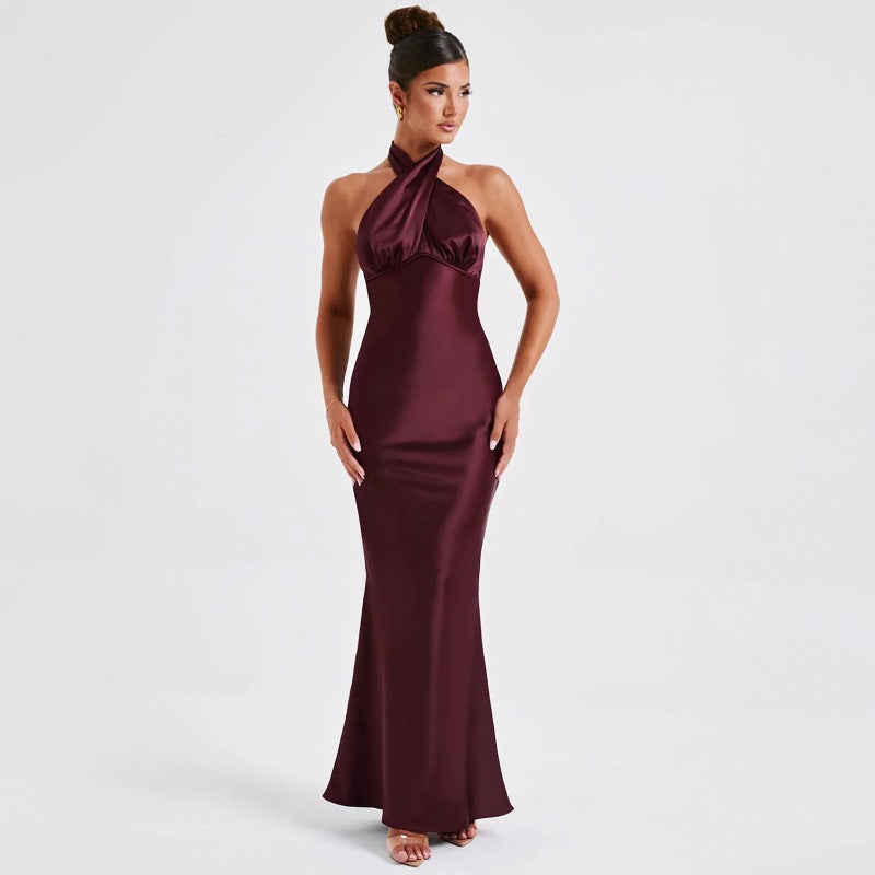 Backless Sleeveless Maxi Dress with Lace-Up Design | Ideal for Summer