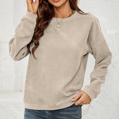 Cord Pullover Sweatshirt with Long Sleeves | Ideal for Spring and Autumn