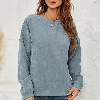 Cord Pullover Sweatshirt with Long Sleeves | Ideal for Spring and Autumn