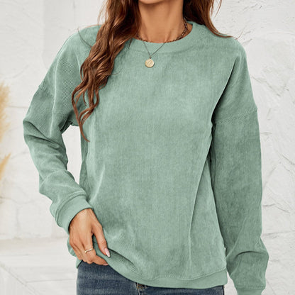 Cord Pullover Sweatshirt with Long Sleeves | Ideal for Spring and Autumn