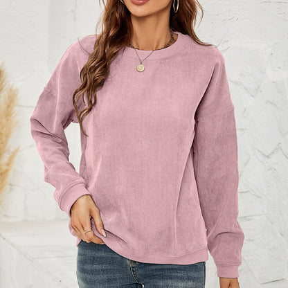 Cord Pullover Sweatshirt with Long Sleeves | Ideal for Spring and Autumn