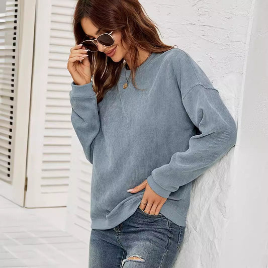 Cord Pullover Sweatshirt with Long Sleeves | Ideal for Spring and Autumn